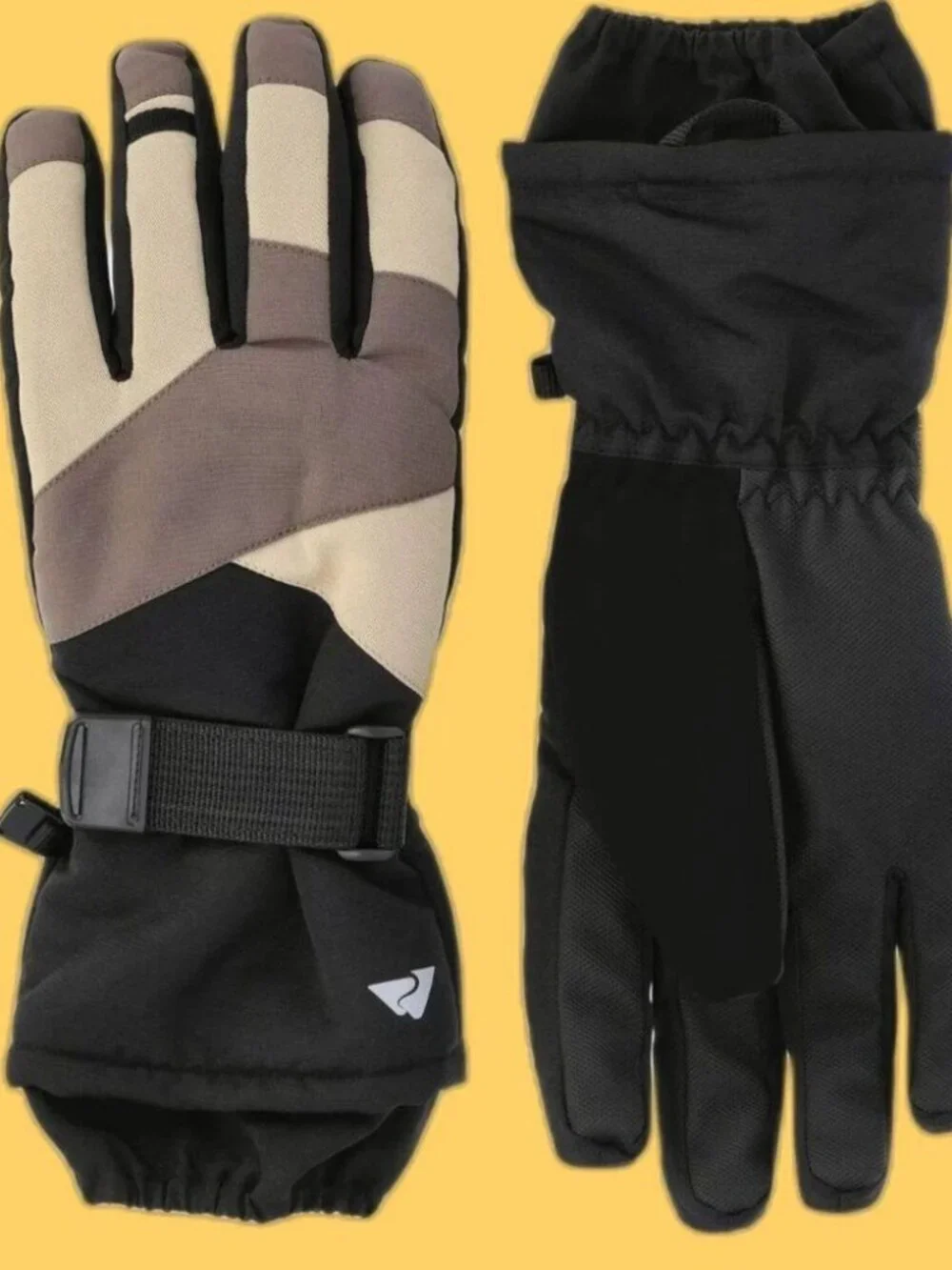 Ozark Trail Boy's Insulated Ski Gloves SIZE S-M Water Resistant 3M Tan Black NEW